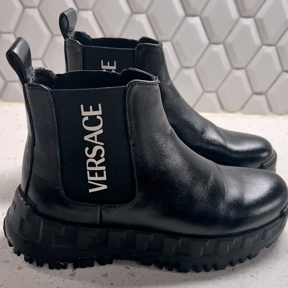 Versace kids Leather Boots.  Great condition